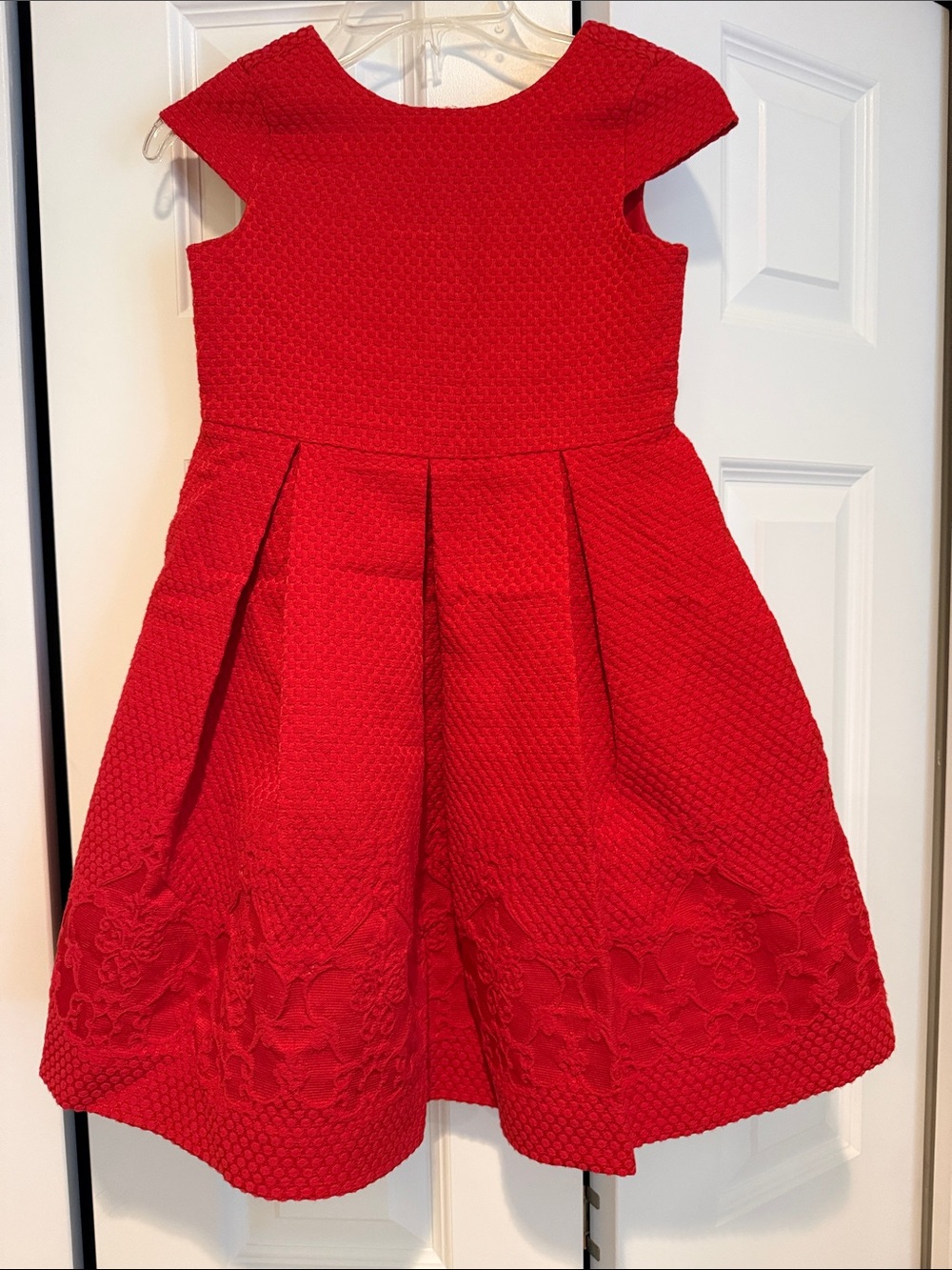Janie and Jack Red Textured Fit-and-Flare Dress